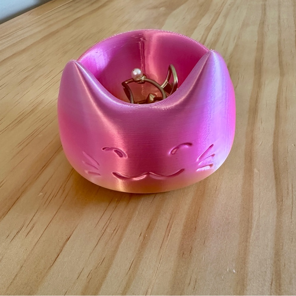 Adorable Kitty Jewelry Holder in Hot Pink Ombré